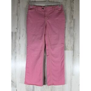 Gap Jeans Size 4 (28x26) Straight Leg Ankle Low Rise Pink Yellow Stitch Stretch